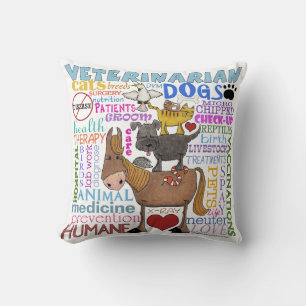 Veterinär-Tunnelbanan Art Vet Termer Kudde