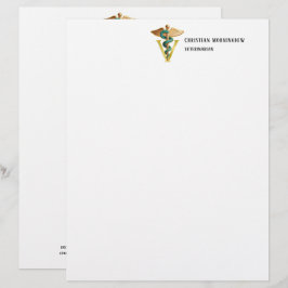 Veterinär V-symbol för Caduceus 1 Brevhuvud