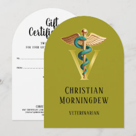 Veterinär V-symbol för Caduceus 1 Julkort