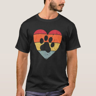 Veterinär Vet Tech Retro Sunset Paw Print Hund C T Shirt