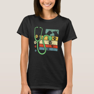 Veterinär veterinärtekniker I Paw Print Ste T Shirt