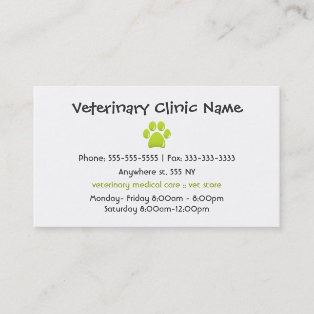 Veterinär- visitkort (Framsida)