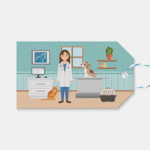 Veterinär Woman Vet Clinic Pet Animal Doktor Presentetikett
