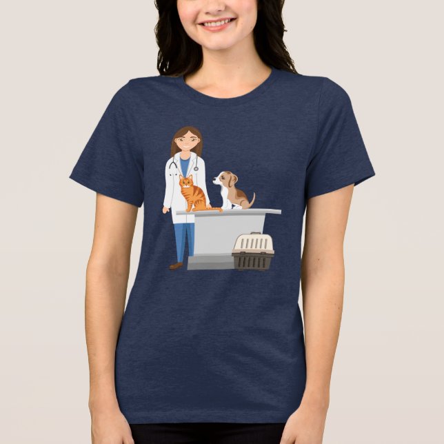 Veterinär Woman Vet Clinic Pet Animal Doktor T Shirt (Framsida)