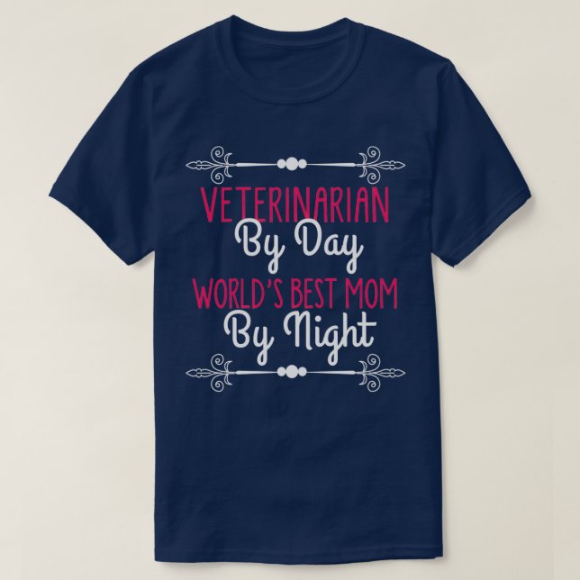 Veterinär Worlds Best Mamma T Shirt (Design framsida)