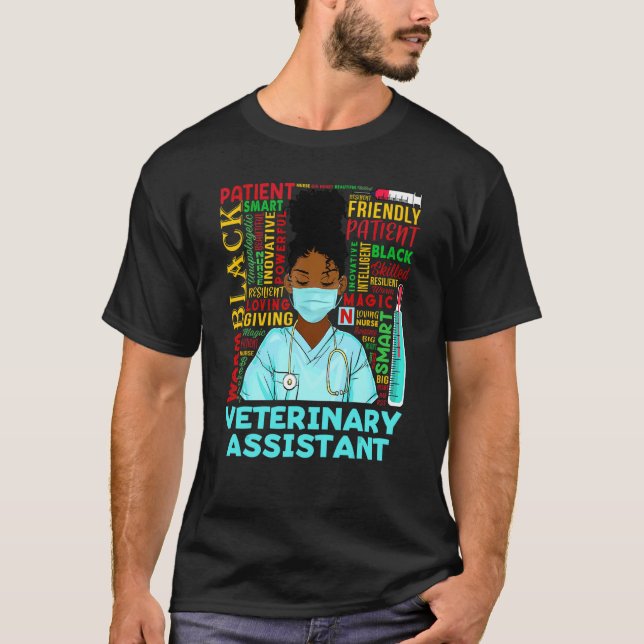 Veterinärassistent African Women Black History M T Shirt (Framsida)