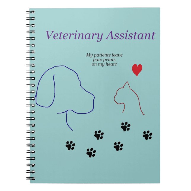 Veterinärassistent - Fotspar på mitt hjärta Anteckningsbok (Framsidan)