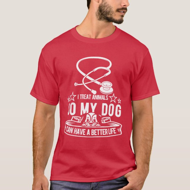 Veterinärassistentens Hund T Shirt (Framsida)