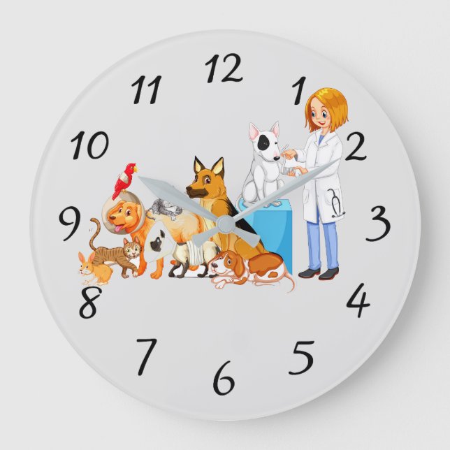 Veterinärer - bakgrund stor klocka (Framsida)