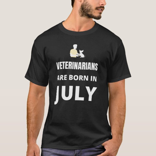 Veterinärer föds i juli t shirt (Framsida)