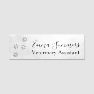 Veterinärföretag i ro Guld Glitter Tass Namnbricka