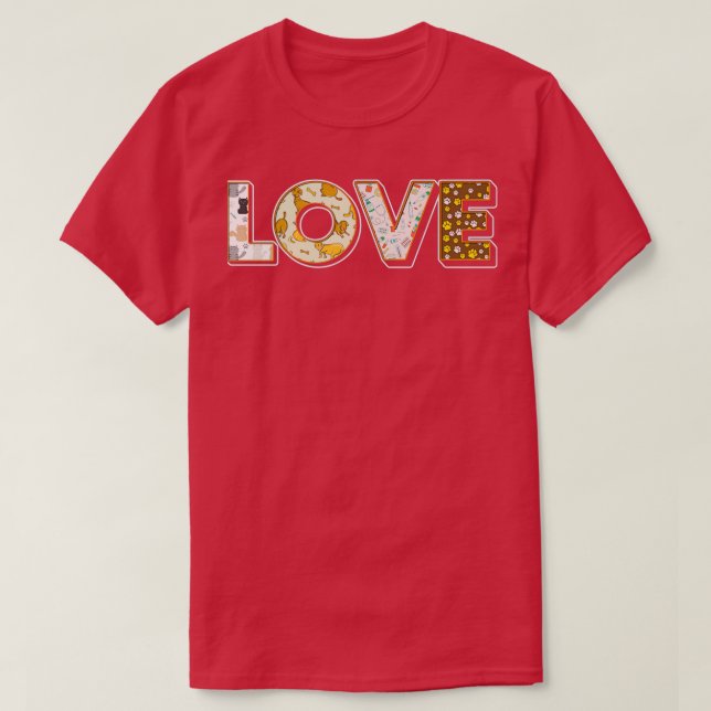 Veterinarian Animal Love Vet Tech T Shirt (Design framsida)