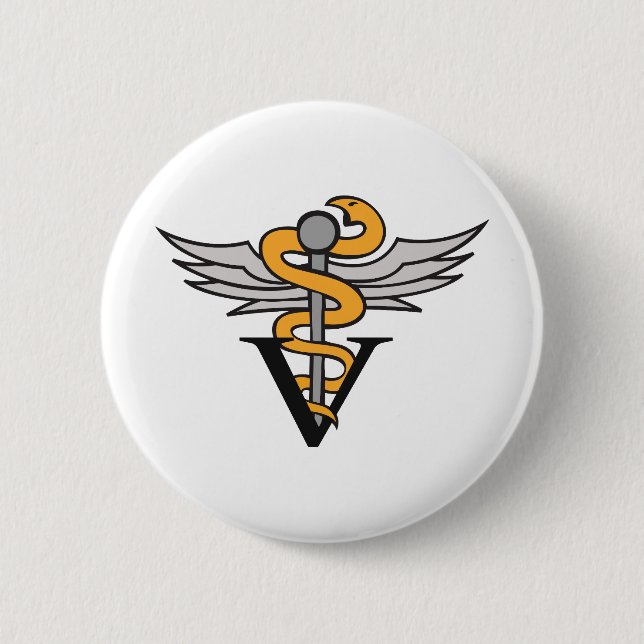 VETERINARIAN CADUCEUS KNAPP (Framsida)