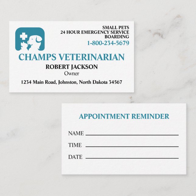 Veterinarian Clinic Visitkort (Fram/baksida)