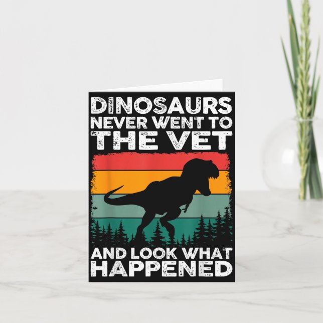 Veterinarian Dinosaur Funny Vet Life Animal Rescue Kort (Framsida)