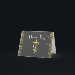 Veterinarian Graduation Grey Gold Tack Kort<br><div class="desc">Celebrate the new graduate from veterinarian school with this gold and grey vet caduceus graduation design!  Elegant with gold confetti accents!  Perfect for anyone graduating as a vet with their doctor of veterinary medicine of DVM,  or VMD degree.</div>