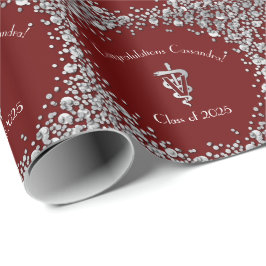 Veterinarian Graduation Maroon Silver Presentpapper