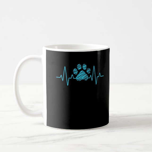 Veterinarian Paw Heartbeat Love Animals Vet Tech Kaffemugg (Vänster)