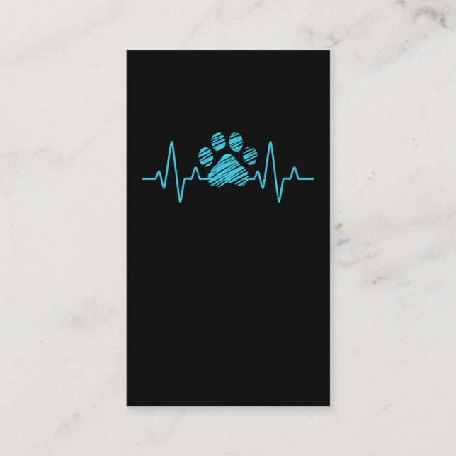 Veterinarian Paw Heartbeat Love Animals Vet Tech Visitkort (Framsida)