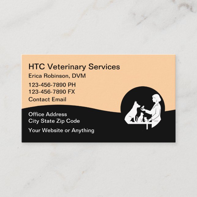 Veterinarian Pet Doctor Business Cards Visitkort (Framsida)