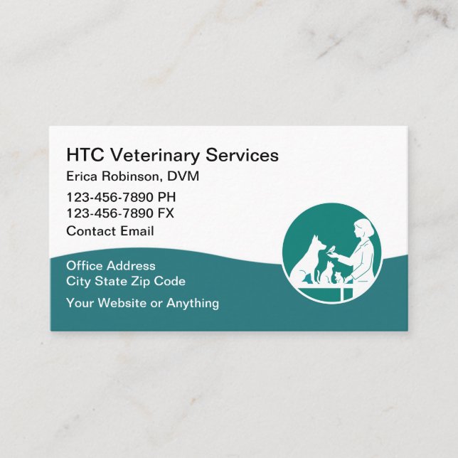 Veterinarian Pet Doctor Business Cards Visitkort (Framsida)