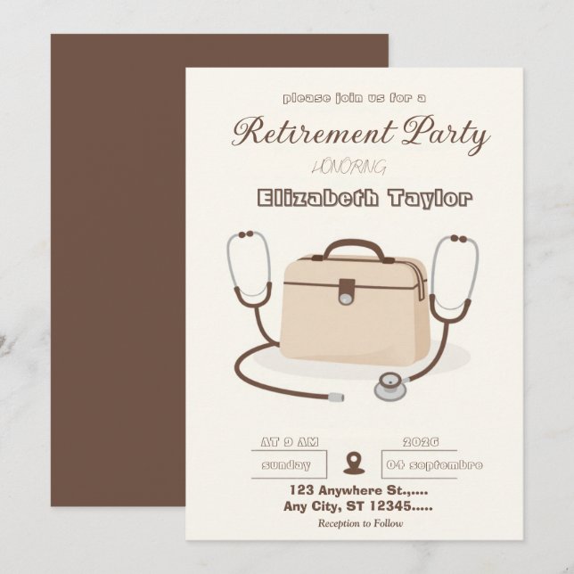 Veterinarian Retirement Party Invitation Inbjudningar (Fram/baksida)