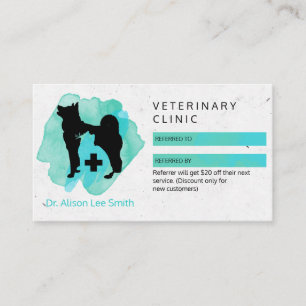 Veterinärintyg för klinisk Kor Referenskort Visitkort