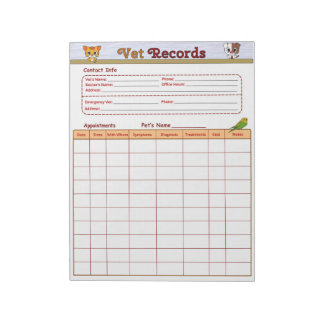 Veterinärjournaler Anteckningsblock