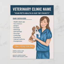 Veterinärklinik Djurvård Djuruppfödning Anpassad Flygblad
