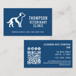 Veterinärklinik Veterinär Husdjur Qr-kod Socialt I Visitkort