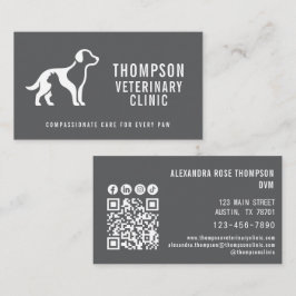 Veterinärklinik Veterinär Husdjur Qr-kod Socialt I Visitkort