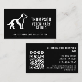 Veterinärklinik Veterinär Husdjur Qr-kod Socialt I Visitkort
