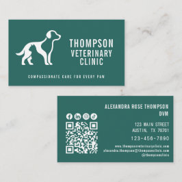 Veterinärklinik Veterinär Husdjur Qr-kod Socialt I Visitkort