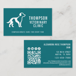 Veterinärklinik Veterinär Husdjur Qr-kod Socialt I Visitkort