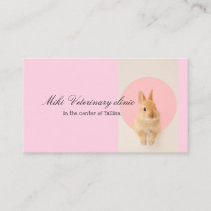 Veterinärkliniskt Rosa Affärskort av kanin Visitkort