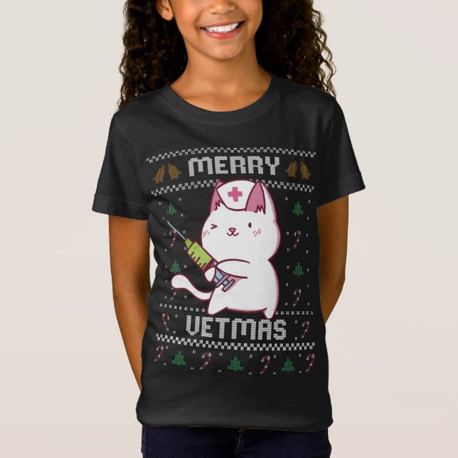 Veterinärmedicin Cute Cat Vet Ugly jul Sw T Shirt (Framsida)