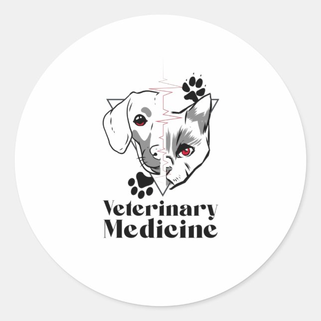 Veterinärmedicin Runt Klistermärke (Framsida)