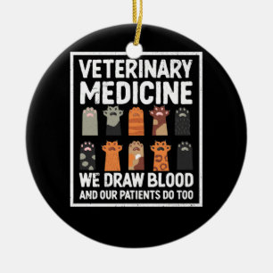 Veterinärmedicin Vi ritar blod och våra patienter Julgransprydnad Keramik