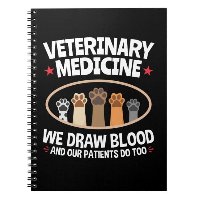 Veterinärmedicin Vi ritar Blood Funny Vet Tech Anteckningsbok (Framsidan)