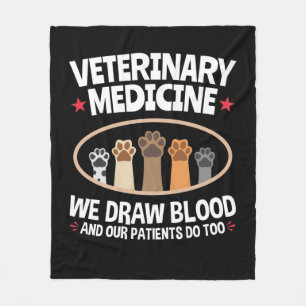 Veterinärmedicin Vi ritar Blood Funny Vet Tech Fleecefilt