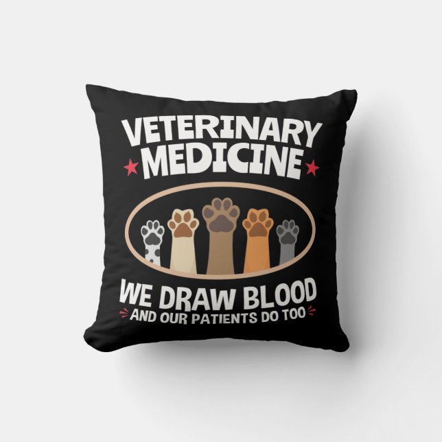 Veterinärmedicin Vi ritar Blood Funny Vet Tech Kudde (Framsida)