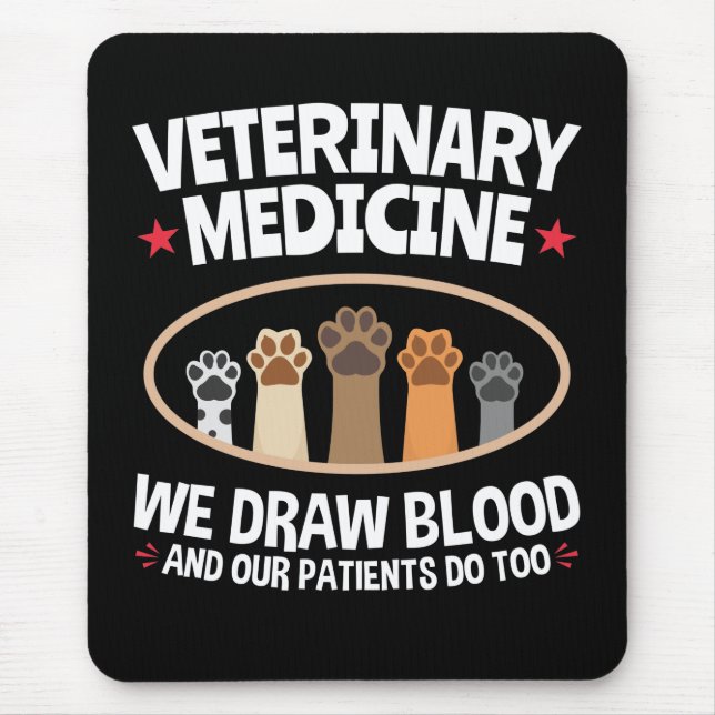 Veterinärmedicin Vi ritar Blood Funny Vet Tech Musmatta (Framsidan)
