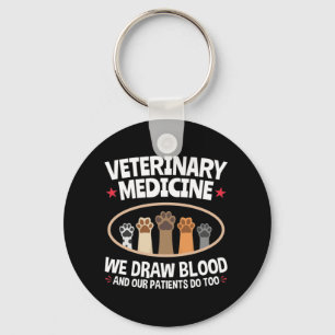 Veterinärmedicin Vi ritar Blood Funny Vet Tech Nyckelring