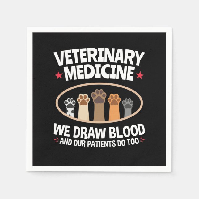 Veterinärmedicin Vi ritar Blood Funny Vet Tech Pappersservett (Framsidan)