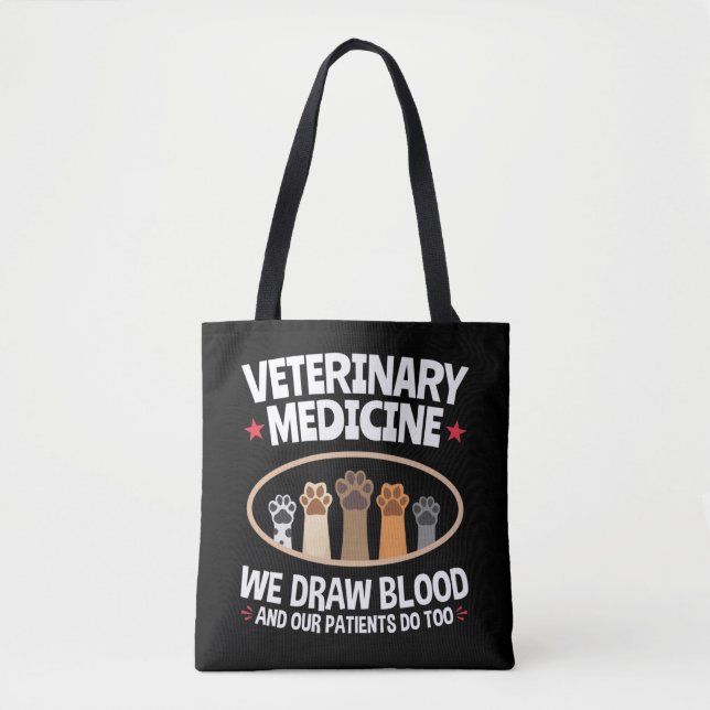 Veterinärmedicin Vi ritar Blood Funny Vet Tech Tygkasse (Framsida)
