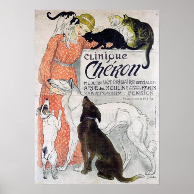 Veterinärmottagning för fransk av vintage poster (Framsidan)