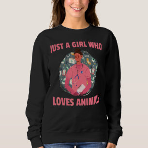 Veterinärsjuksköterska Djuromsorg Bara en flicka s T Shirt