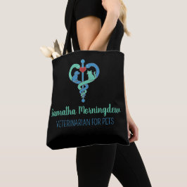 Veterinärsymbol Caduceus- Fantasy 1 Tygkasse