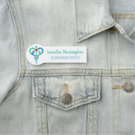 Veterinärsymbol för Caduceus- Fantasy 1 Namnbricka