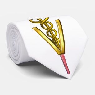 VETERINÄRSYMBOL FÖR guld CADUCEUS,Vit Slips